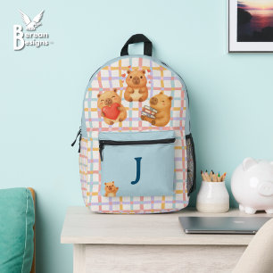 Mochila Impresa Lindo gorro personalizado de carpincho azul