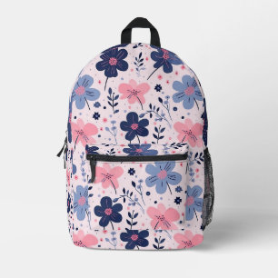Mochila Impresa Lindo jardín de primavera floral rosa pastel y azu