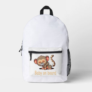 Mochila Impresa Lindo mono de dibujos animados durmiendo   Coche c