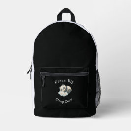 Mochila Impresa Lindo Panda Dormido en Nube Acuarela