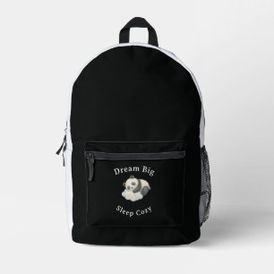 Mochila Impresa Lindo Panda Dormido en Nube Acuarela