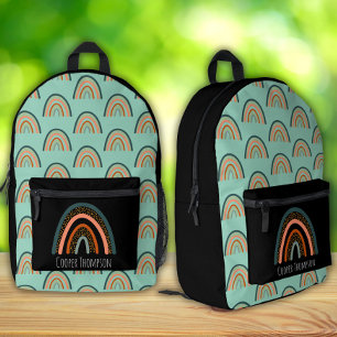 Mochila Impresa Lindos chicos arcoíris de menta y negro