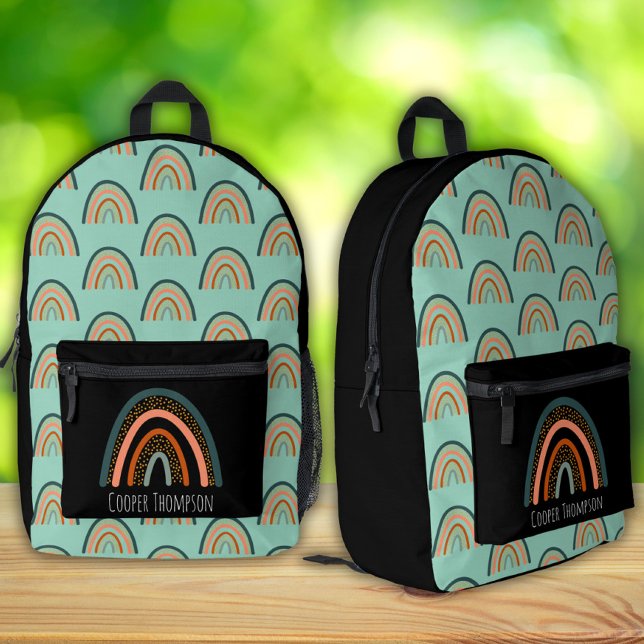 Mochila Impresa Lindos chicos arcoíris de menta y negro  (Subido por el creador)