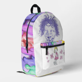 Mochila Impresa Lindos pequeños con pintura corriendo