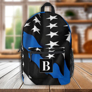 Mochila Impresa Línea Azul delgada - Monograma personalizado - Pol