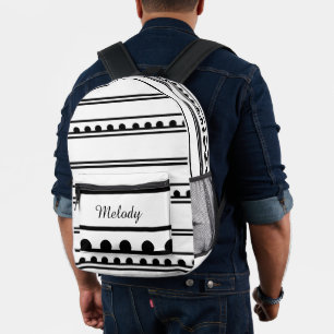 Mochila Impresa Línea moderna minimalista de puntos de polka blanc