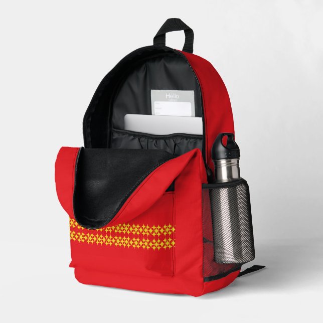 Mochila Impresa Líneas de Estrellas (Esquina trasera derecha (abierta))