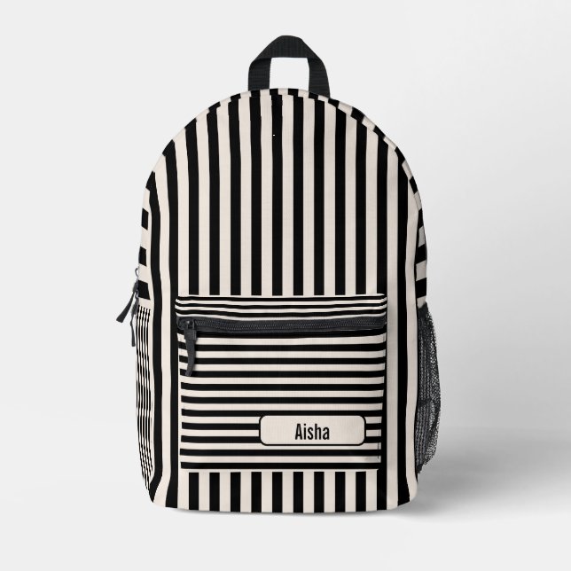 Mochila Impresa Linen Black Vintage Striker Name (Anverso)