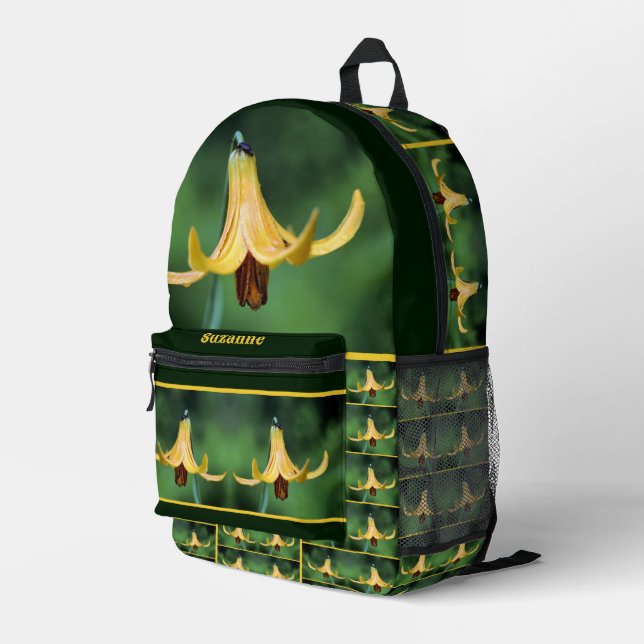 Mochila Impresa Lirio salvaje de Canadá con insecto personalizado (Esquina derecha trasera )