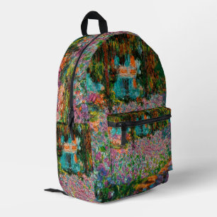 Mochila Impresa Lirios jardín Monet Giverny flores