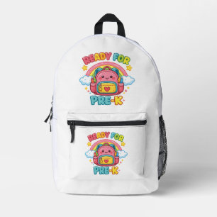 Mochila Impresa Listo para Pre-K Diseño de regreso a clases con ar