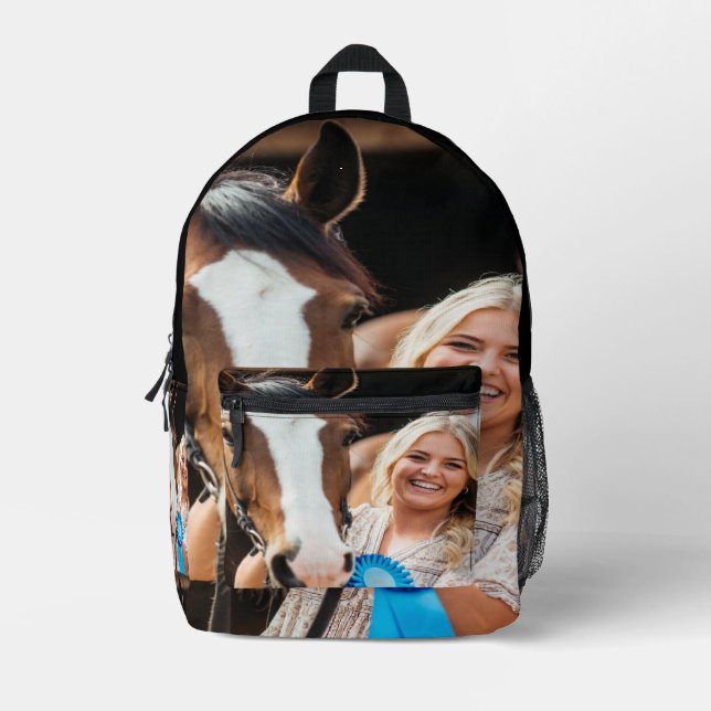 Mochila Impresa Livestock Show Horse Photo Customize (Anverso)
