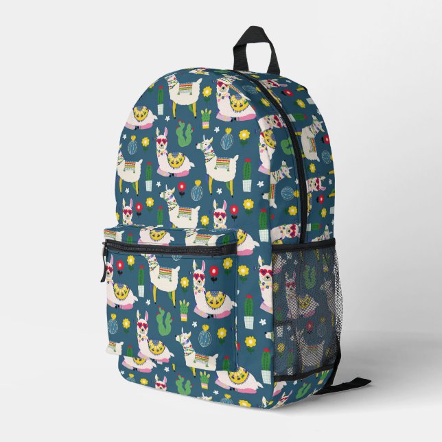 Mochila Impresa Llamas en el patrón de gafas de sol (Esquina derecha trasera )