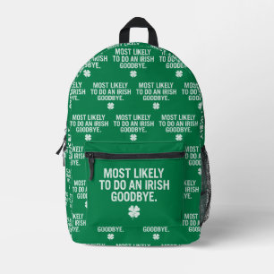 Mochila Impresa Lo Más Probable Es Hacer Un Adiós Irlandés