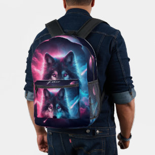 Mochila Impresa Lobo celeste personalizado