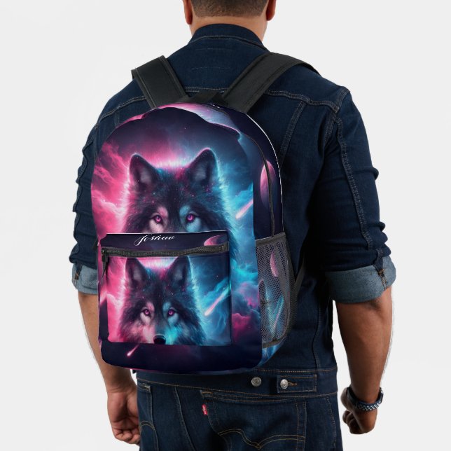 Mochila Impresa Lobo celeste personalizado (Insitu (Modelo))