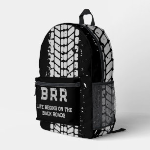 Mochila Impresa Logo de BRR con letras grises "La vida empieza en