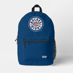 Mochila Impresa Logo de la Noche de Hockey en Canadá