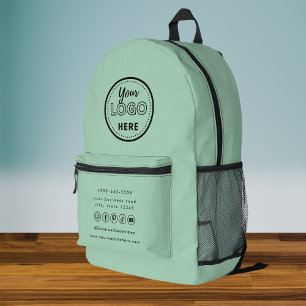 Mochila Impresa Logo de Mint Green Social Media para profesionales