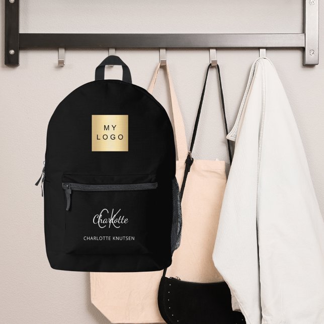 Mochila Impresa Logo de nombres de negocios de iniciales en monogr (Subido por el creador)