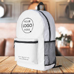 Mochila Impresa Logotipo comercial | Blanco sencillo Minimalista<br><div class="desc">Una sencilla plantilla de negocio personalizado en un estilo minimalista moderno que se puede actualizar fácilmente con el logotipo de su empresa y el eslogan o información de la empresa. Si necesitas ayuda para personalizar este producto, por favor contáctame con el botón de mensaje que aparece a continuación y estaré...</div>