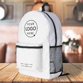 Mochila Impresa Logotipo comercial | Blanco sencillo Minimalista