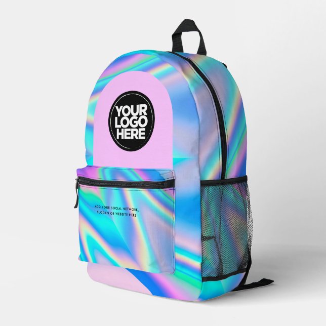 Mochila Impresa Logotipo de negocio personalizado y holografía del (Esquina derecha trasera )