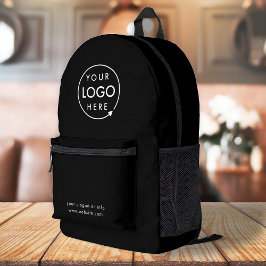 Mochila Impresa Logotipo de negocios Negro moderno y elegante