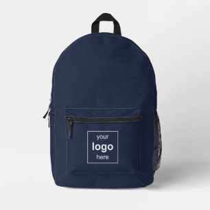 Mochila Impresa Logotipo empresarial promocional azul marino simpl