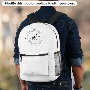 Mochila Impresa Logotipo Iniciales Monograma Personalizado Elegant