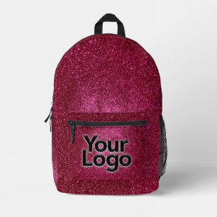 Mochila Impresa Logotipo profesional de Ruby Red Glam Sparkly Purp