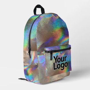 Mochila Impresa Logotipo profesional del Holograma del Arcoiris pl