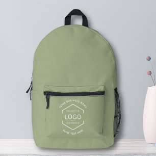 Mochila Impresa Logotipo simple Texto comercial Verde promocional