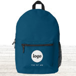 Mochila Impresa Logotipo simple Texto Promocional Negocio Verde az<br><div class="desc">Añade tu propio logotipo y elección de texto a este diseño. Eliminar el texto si lo prefiere. Minimalista y profesional. Ideal para un producto promocional para sus clientes y clientes. Para ver otras versiones,  vea la colección.</div>