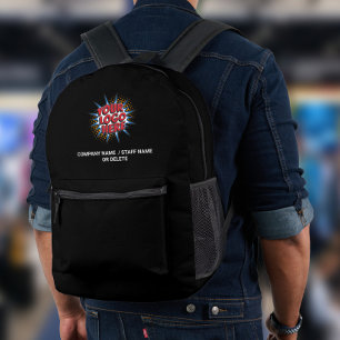 Mochila Impresa Logotipo y carga de nombre Negro