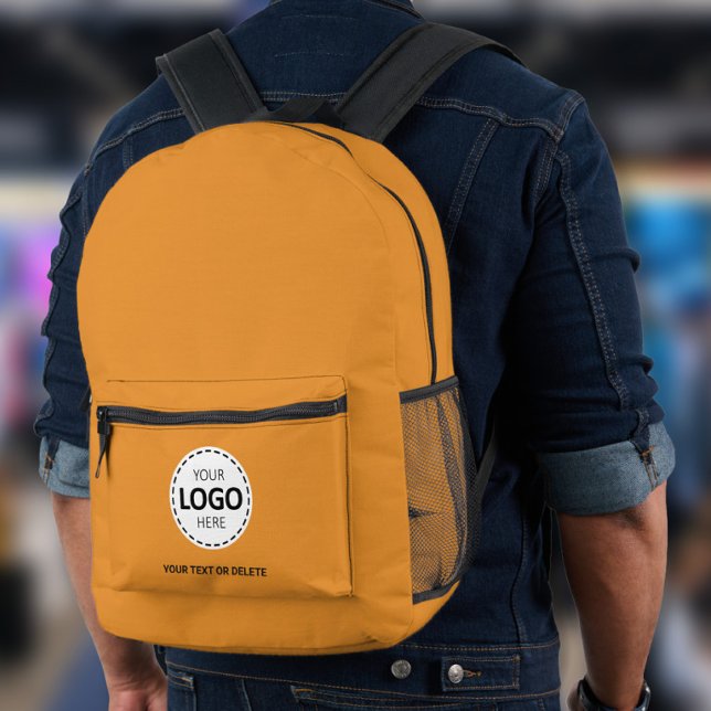 Mochila Impresa Logotipo y carga de texto Naranja (Subido por el creador)