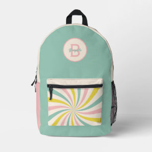 Mochila Impresa "Lollypop Vibes", remolino pastel retro