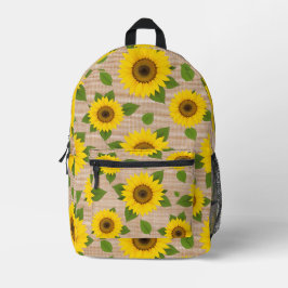 Mochila Impresa Los girasoles en Burlap