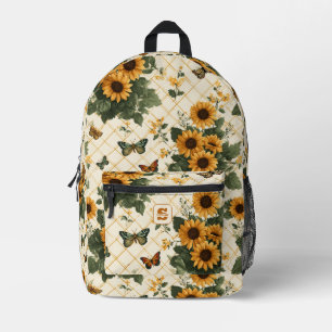 Mochila Impresa Los girasoles y las mariposas en amarillo claro