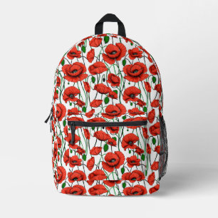 Mochila Impresa Los lapachos rojos en un campo sobre blanco