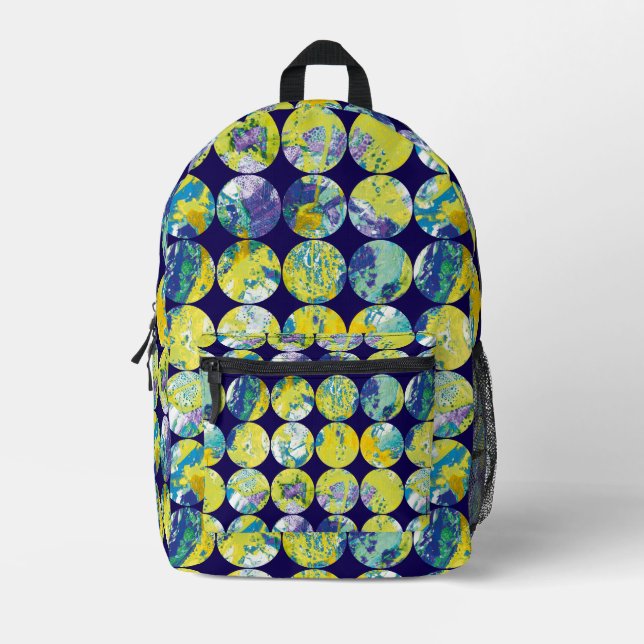 Mochila Impresa Los puntos de polka grunge ácido. (Anverso)