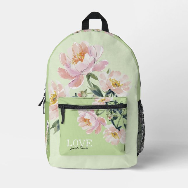 Mochila Impresa Love, Flowers and Kitten Beautiful (Anverso)