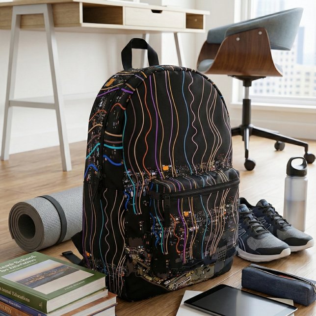 Mochila Impresa Luces de la ciudad de Boston (Subido por el creador)