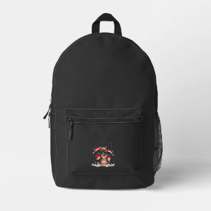 Mochila Impresa Luces de Navidad Bulldogs Franceses Perro Xmas Fre