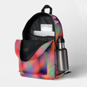 Mochila Impresa Luces únicas de gradiente colorido de aurora borea