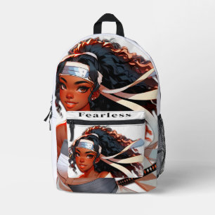 Mochila Impresa Luchador intrépido de los samurái afroamericanos