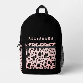 Mochila Impresa Lugares de vaca negros femeninos Impresión de anim