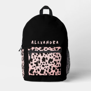 Mochila Impresa Lugares de vaca negros femeninos Impresión de anim