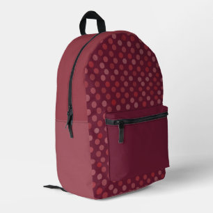 Mochila Impresa Lunares de color burdeos, rosa, rojo y bayas