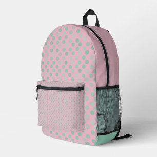 Mochila Impresa lunares rosa en polvo y verde primavera